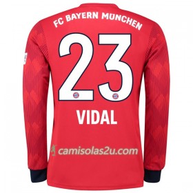 Camisolas de Futebol FC Bayern München Vidal 23 Equipamento Principal 2018/19 Manga Comprida